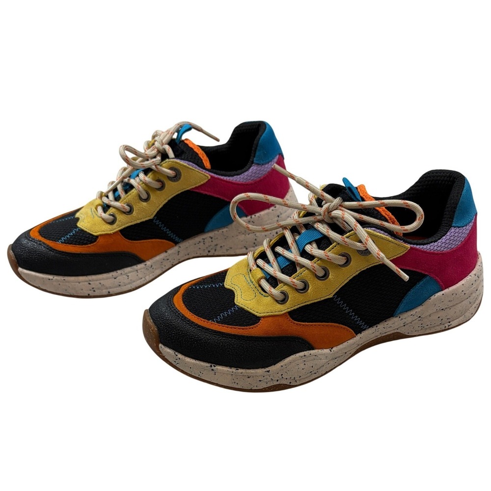 Taos Advance Multi Color Suede Mesh Lace Up Sneakers Speckled Sole US 9